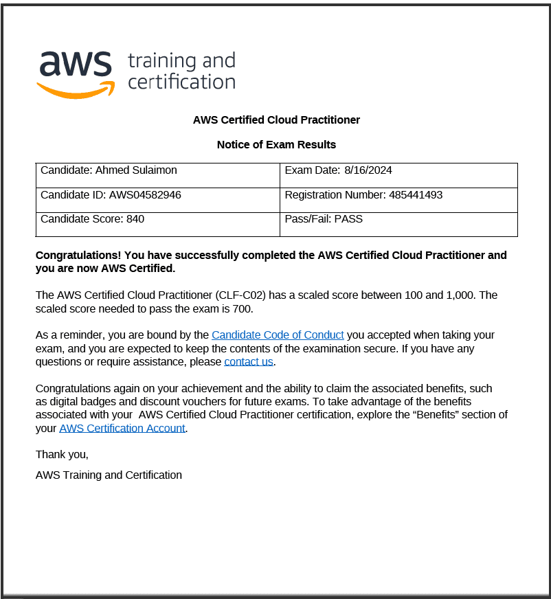 AWS Certified Cloud Practitioner (CLF-CO2)
